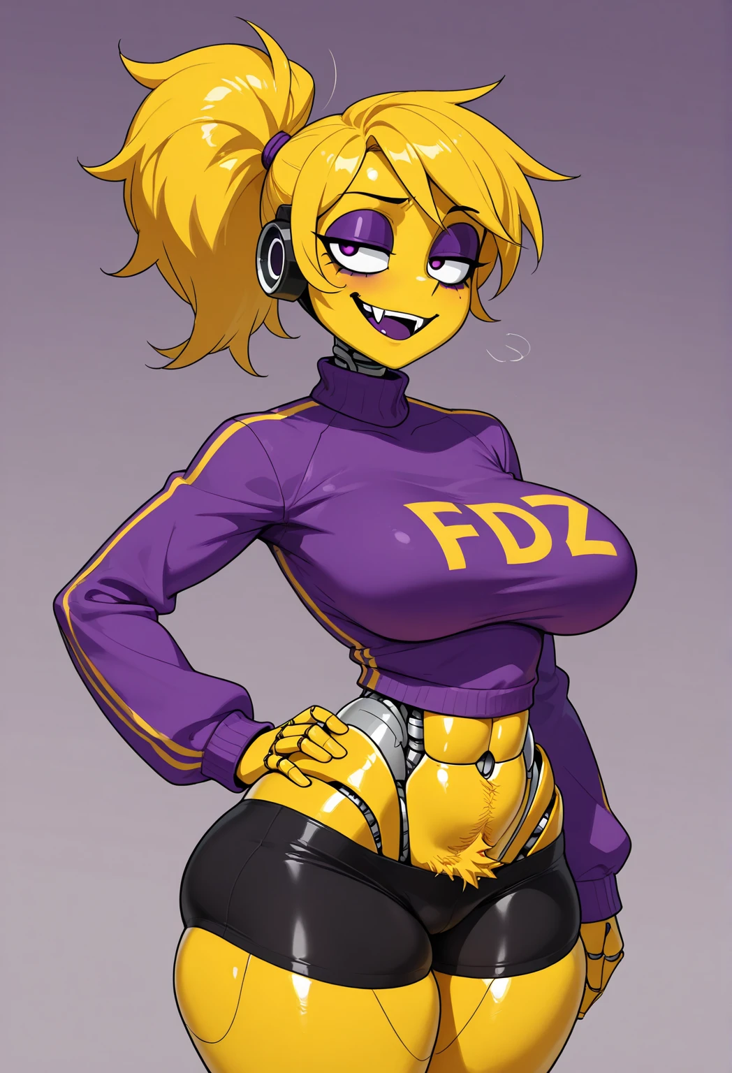 (masterpiece), (portrait), medium breasts (aesthetics), ((1 19 year old girl)), ((long hair)), ((Golden yellow short cute punk hair)), wavy hair, thin open eyes, eyes blues, cute, feminine, woman, feminine features, high quality, aesthetic clothing, professional angle, (rule of thirds), feminine characteristics, solo, (attractive Korean woman), summer, (ink mist), (afternoon), (light vibrant), seductive posture, ((face looking forward))), long sleeve, hip Long Off Shoulder Hop Top Short Pleated Skirt ((Energy)), (Bold Makeup), (Medium Breasts), Tanned skin, (Clothes with Hip Hop Details), (Crop Top), (Beautiful neckline), beautiful body, beautiful eyes, bright eyes, seductive smile, beautiful mouth, beautiful lips,  (best quality, ultra-detailed, photorealistic: 1.39 ), bright and vibrant colors, studio lighting, romantic expression, seductive,
