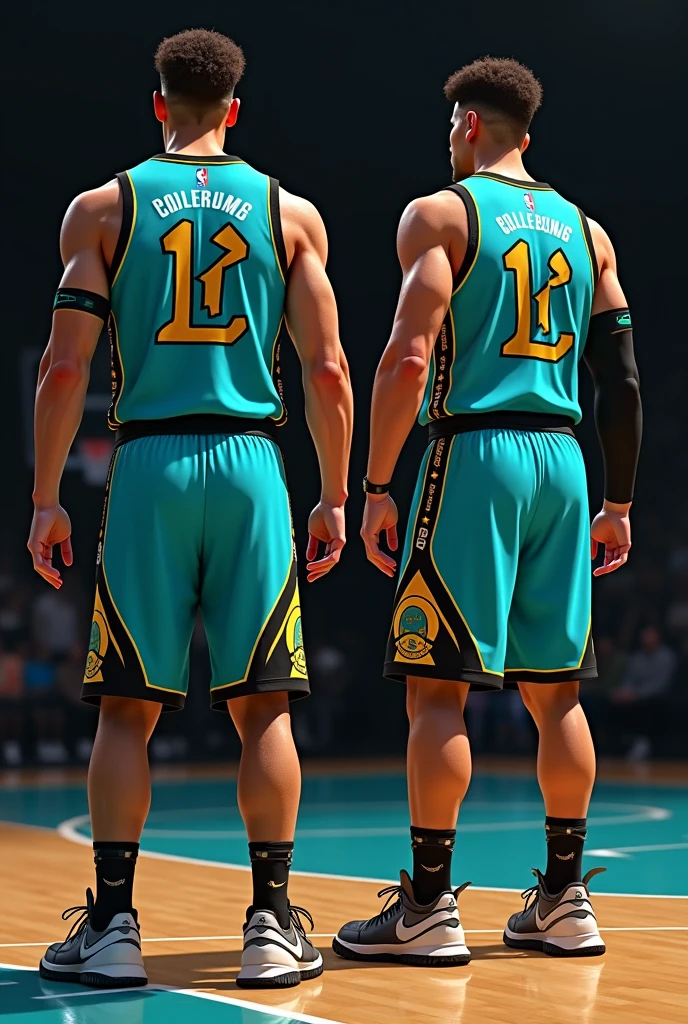 Make two uniforms for a Japanese basketball team named Sakyo Yūrei, one with green and white color and another white and green with Nike sponsorship with a kind of ghost style on the uniform