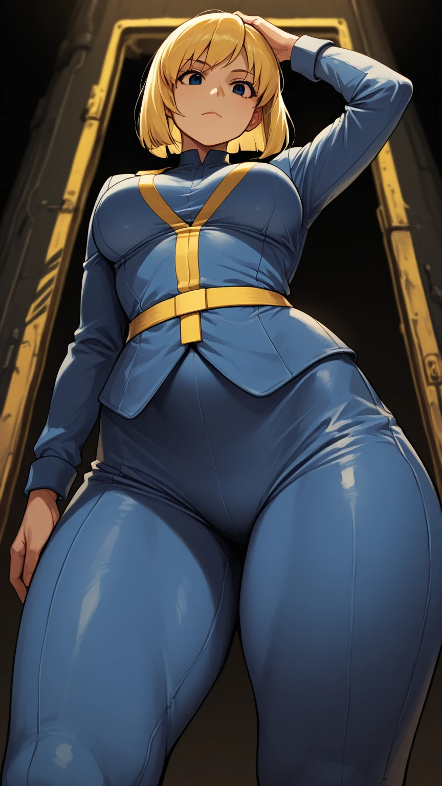 supergirl, pureerosface_v1, sticker of a girl from dc comic, full body, Kim Jung gi, , (gigantic breasts breasts 1.7),soul, digital illustration, comic style, cyberpunk, perfect anatomy, centered, approaching perfection, dynamic, highly detailed, watercolor painting, artstation, concept art, smooth, sharp focus, illustration, art by Carne Griffiths and Wadim Kashin ,, (masterpiece, best quality, ultra-detailed, best shadow),, In the style of Neon Genesis Evangelion, you find yourself standing on a desolate, post - apocalyptic wasteland, as the distant ruins of a massive city loom on the horizon. The sky is filled with ominous clouds, as a massive creature towers in the distance, huge breast, gigantic , titsnipples, curvy, thicc