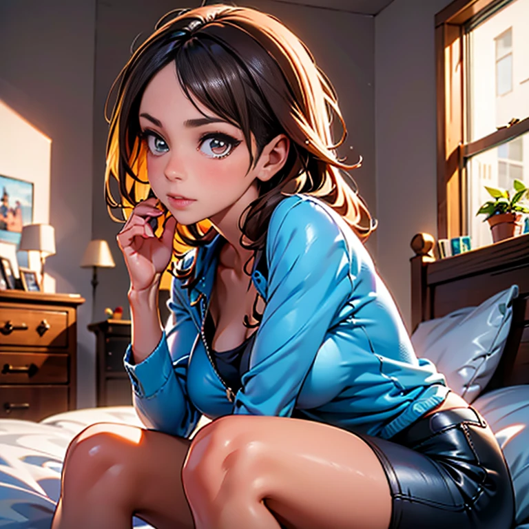 Beautiful woman in swimsuit playing games