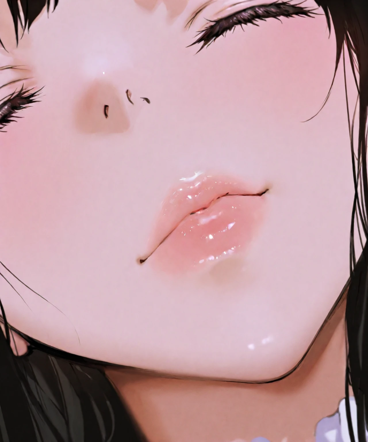 masterpiece, Highest quality, Highest quality, Anatomically correct, (Close up on face:1.5), (Sticking out a long tongue, Ahegao, Drooling:1.5), Yui Aragaki, First Summer Uika, Worried brow, Dark Eyes, Extra eyelashes, Cleavage, (Brown Hair, Long hair with gentle curls, asymmetry, Forehead:1.3), (simple loungewear:1.3), (living room:1.3)