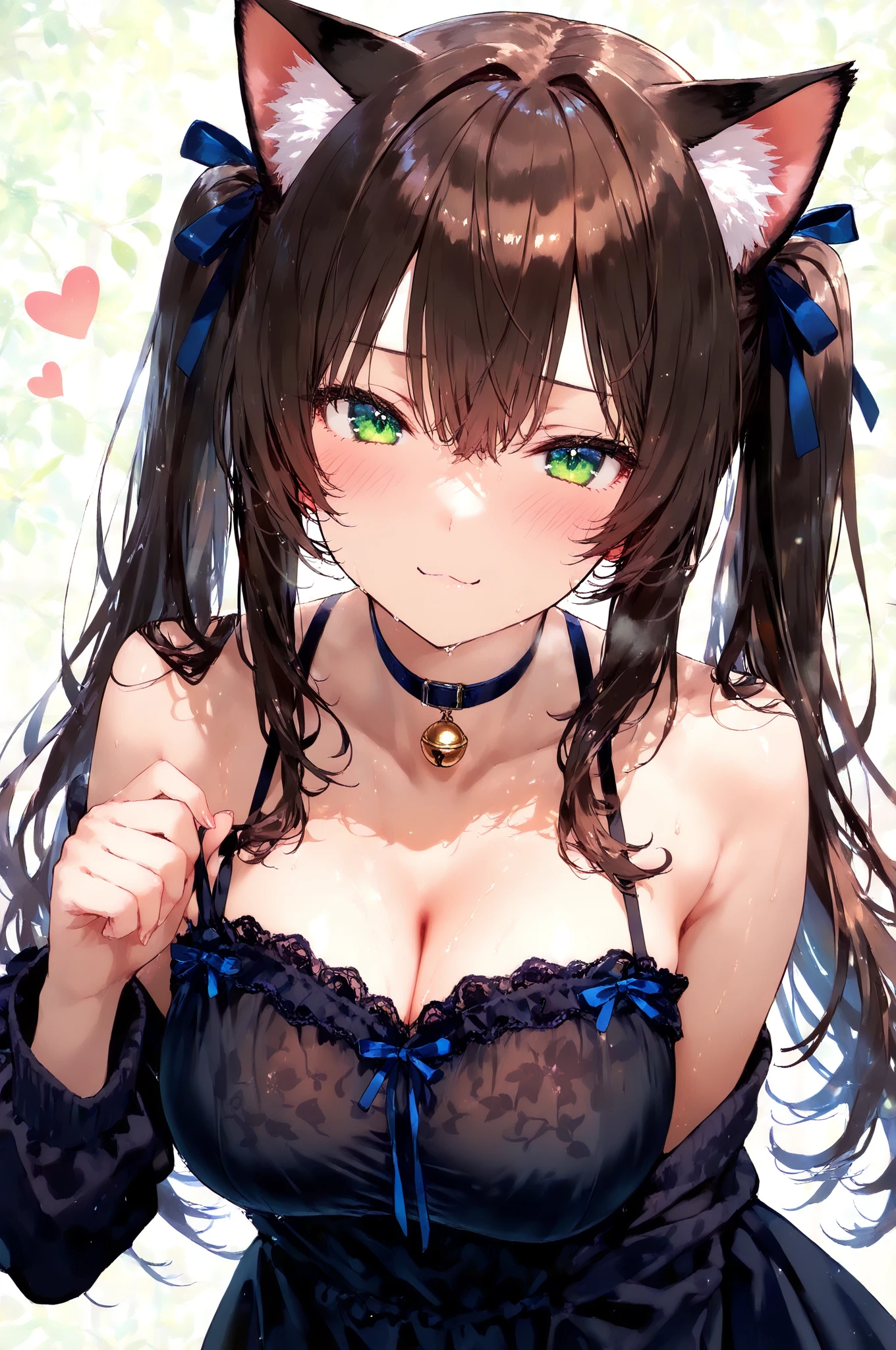 vivlos \(umamusume\), shirt, black hair, long sleeves, ribbon, navel, animal ears, twintails, jewelry, purple eyes, collarbone, tail, full body, shoes, alternate costume, choker, midriff, ring, horse ears, black blue shirt, horse girl, horse tail, (short frill shocks:1.3), 12 years old, (detailed face:1,3), uwu, open mouth, drunken eyes,, slender, gleaming skin, (embarrassed:1.3), smile, heart-shaped eyes, large breasts, (nippless out:1.3),spread legs, cum in pussy, (after sex:1.3), peace sign, drooling, open mouth, pink pubic_tattoo,