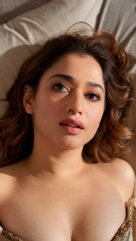 Top down view, kneeling down and looking up,(upper body photo), ((showing breast)),mouth open, no make up, raw photo,sexy breast pressed ,while relaxing, face splashed with white cum,In a messy bed,sexy expression, Sexy BODY SHOT, naked,(((Closeup body bustshot))), sexy,(((ultrarealistic skin))),Realistic still of a nude woman,highly detailed face and body,(( seducing)),((tamhwx woman)),((nude)),((free shaggy messy hair)) after waking up from bed, beautiful eyes ,emotional, harmonious, vignette, 4k epic detailed, shot on samsung galaxy s23 gear, 35mm photo, sharp focus, high budget, epic, gorgeous, film grain, no makeup,free shaggy hair,grainy, (Raw photo:1.1), ((Full body Portrait)),indian nude woman, ((tamhwx woman)) , (intricate details, masterpiece, best quality:1.4) , looking at viewer, outdoors, day, highly detailed face, ((tamhwx woman)), beautiful eyes, cute, enchanted, magic, stunning, intricate, elegant, highly determined, colorful