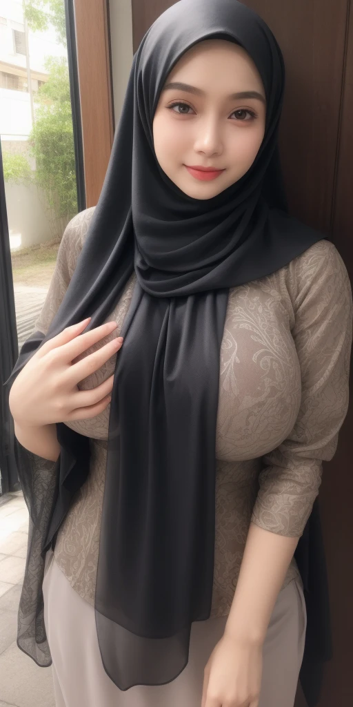 8K, high quality, nice lighting, soft lighting, realistic, dark eyes, sexy, big breasts, thighs, wide hips, arabic dress, black dress, Jewelry, sexy lady, asian, hijab, niqab, sexy pose, showing big thighs, nice body, natural largest breast, wearing rings for woman, office girl, sexy posing, hand sock, malaysia girl, sexy girl