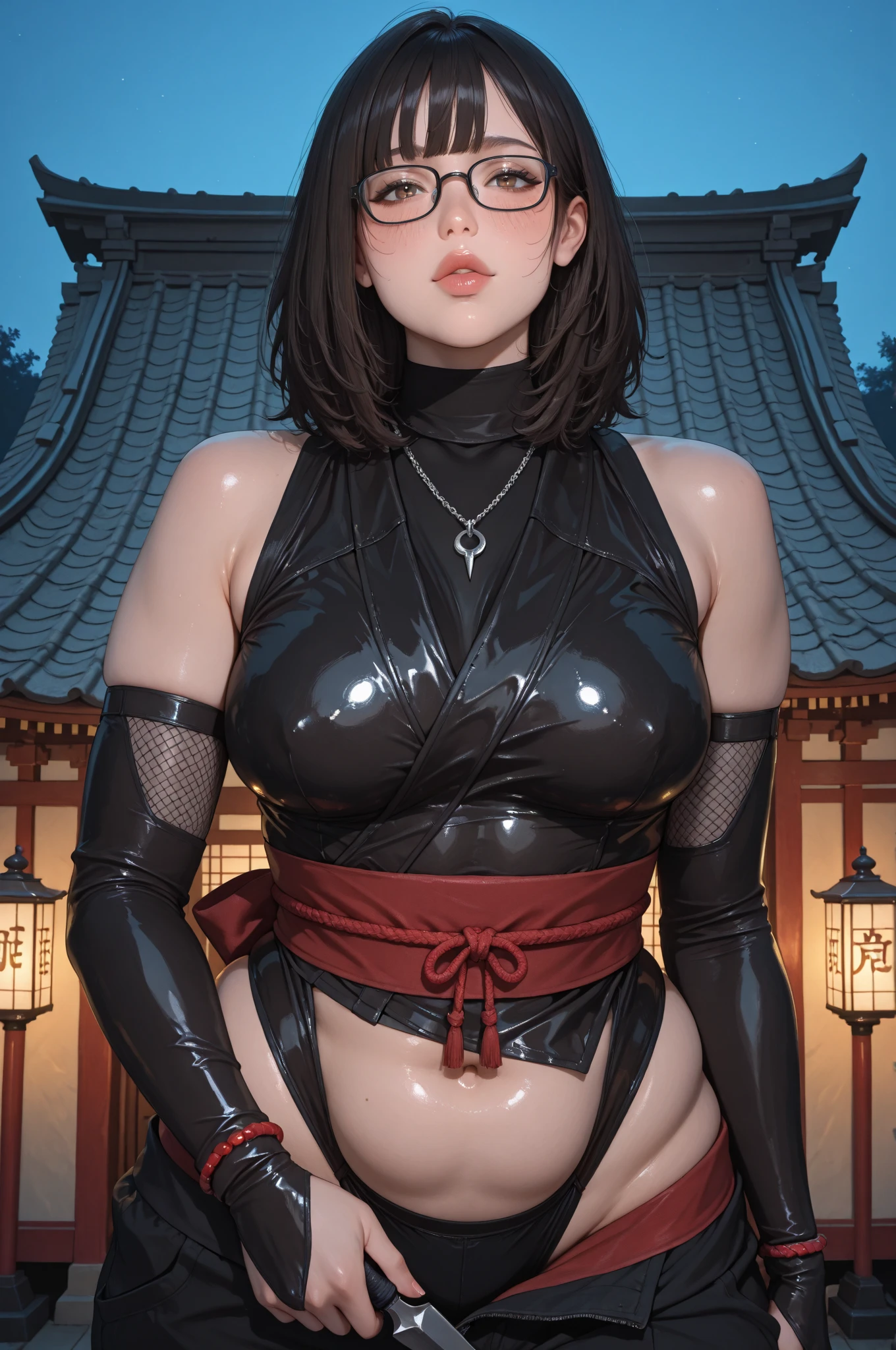 arafed woman in fishnet stockings and stockings posing for a picture, japanese goddess, very sexy devil outfit, seductive anime girl, dark blue and red, juri misaki, oppai cyberpunk, wearing atsuko kudo latex outfit, mayuri shiina, rumiko, wearing sexy lingerie, 2 b, 2b, very sexy outfit, thicc