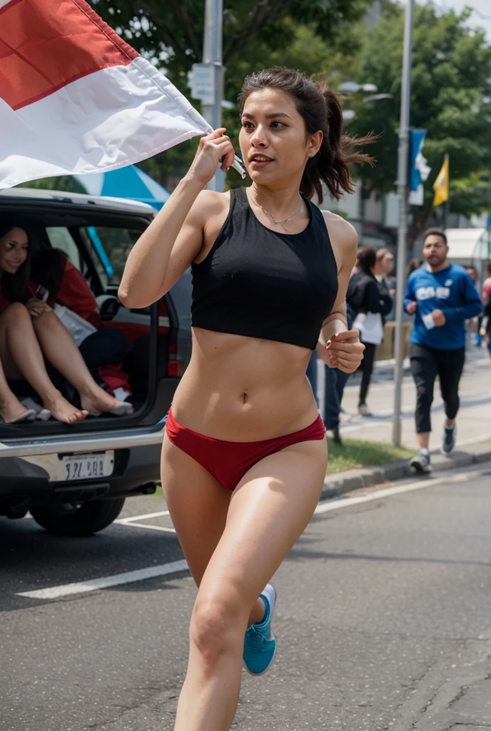 Garotinha Sen calcinha correndo