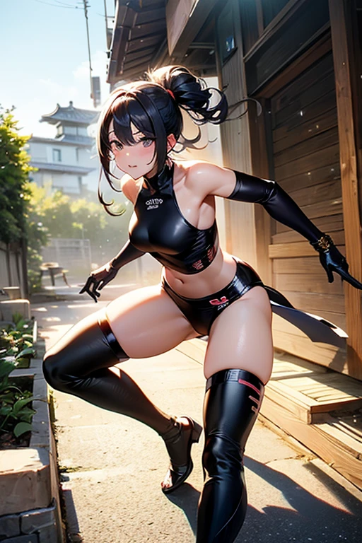 ((Best Quality)), ((Masterpiece)), Pitch Resuit, Puffy Nipple, See-through, Full Body, Squatting, Eyes Are Heart, Big, Angle from Below, Liquid