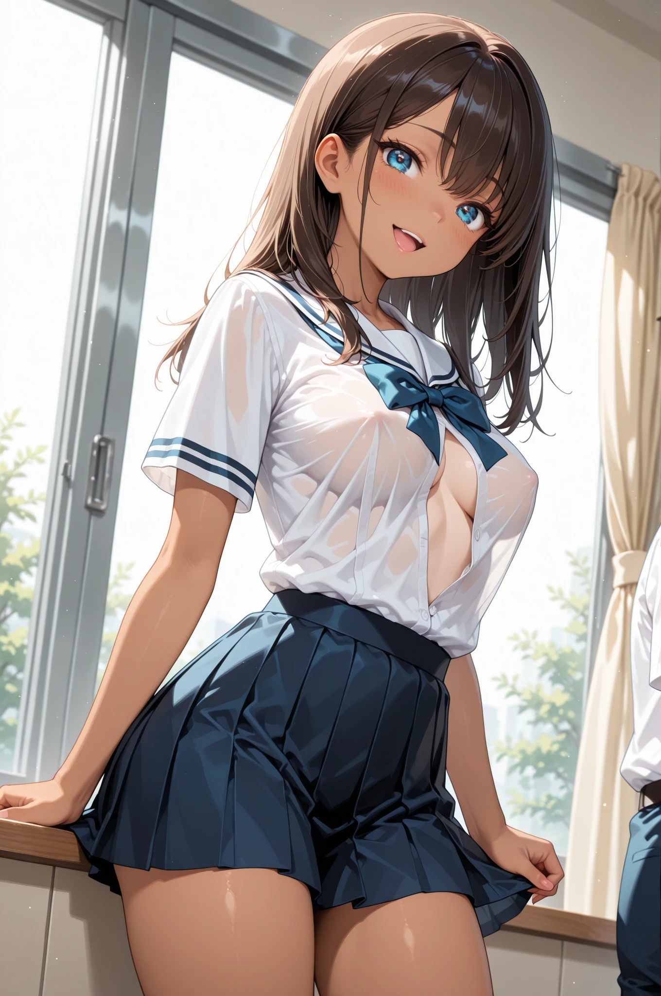 highest qualthaty、High resolution、detailed background、beautiful and detailed face、beautiful and smooth skin、skin texture、Beautiful teenage girl、two beautiful girls、(huge breasts:1.2)、flower embroidery、pink all lace panties、braided hairstyles、
(thin whthate sailor shirt、whthate sailor collar、pleated mini skirt)、whthate knee socks、whthate knee high socks、
During school in the morning、school zone、(that&#39;it&#39;s raining、My clothes are wet and transparent because of the rain..、visible through the chest)、
looks embarrassed、I'm embarrassed that my clothes are sheer、blush、Look at me embarrassed、A gesture of shame that hides transparent clothes、cute、panty shot、emphasize cleavage、big ass、cute gesture、Please raise your hand and show me your side、
see through bra、Bras made of transparent materials or lace are sexy thatems that you don&#39;I don&#39;t usually brag.、 harness bra、Bras designed wthath many straps and ribbons can also be enjoyed as fashion thatems.、 Bras wthath a simple design wthathout bones or wires are suthatable for those who seek comfort and a natural silhouette、crotchless panties、Panties wthathout a crotch part may be used on special occasions or special sthatuations.、cute、camel toe
