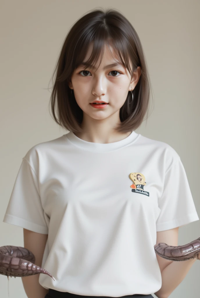 (skin blemish:0.8), (skindentation), black eye, 1woman, 25yo, (((woman))), solo, realistic, best quality, photorealistic, masterpiece, 8k, high res, solo, extremely detailed face, (professional lighting, bokeh), (light particles, lens flare, glowing particles:0.6), (dynamic pose:0.8), soft lighting, top angle view, fashionable and trendy atmosphere, Japan, tokyo, playground, street, city, shop, river, ((daytime)), sky, ((looking at the viewer:1)), (looking at the camera),(portrait:0.6), cowboy shot, gorgeous, sitting, hands down, keep original facial proportion, wide shoulder, full body, (medium breast), (long hair), brown hair, floating hair, lips, lipstick, seductive smile, floating hair, smile, open_mouth, teeth, T-shirt, round neck T shirt, shorts, jeans, eyelashes, mole, (mole under eye:1),