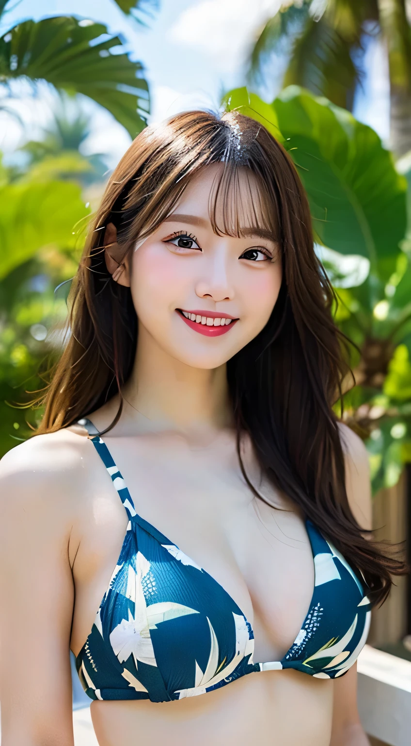 Two young Chinese women, aged 20 years old,chubby, Cute, light pink lips, cute smile ,In a light, sheer swimsuit with a floral pattern. ,Sitting on a large lotus leaf in an atmospheric pond at night during the rainy season in Iceland. There are beautiful aurora borealis in the sky. Digital illustration. ,realistically, Whole body ,Wear very little., high resolution 8K high resolution, random poses, the ultimate in photography. Wear a jeans skirt, tank top ((round chest)((Busty breasts))