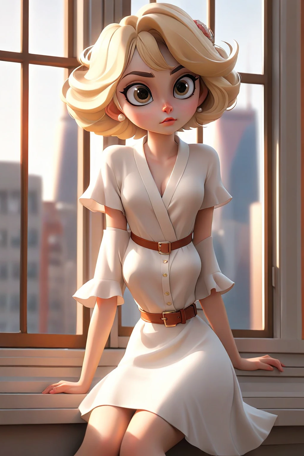 two women, one tall with short blonde hair and the other with long brown hair, tall