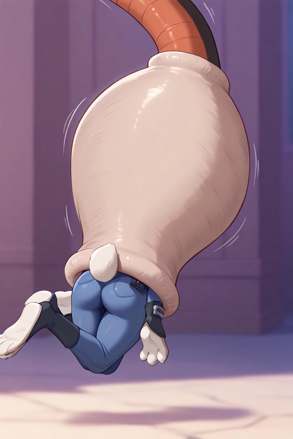 cartoon of a blue elephant standing on its hind legs in a room, oversized_hindquarters, bending over, nausicaa ghibli, nausicaa, thick smooth warframe thighs, vincent di fate nausicaa, thicc, ghibli moebius, gouf, big chungus as elden ring boss, 4 0 k, 40k, sfw version
