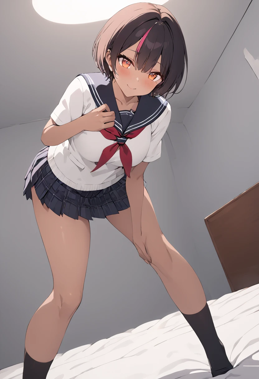 Highest quality,High resolution,unity 8k wallpaper,(shape:0.8),(Beautiful and exquisite:1.6),Detailed face,Perfect lighting,Detailed CG,(Perfect hands, Perfect Anatomy),young woman,slender,Brown Hair,Medium Hair,blue eyes,gym uniform,classroom,(scart lift:1.5),(White string panties:1.2),(clothes lift),Show your chest,nsfw,(sweat:1.3),(eyeliner:1.3),(eyebrow:1.3),Raise both knees,Spread your legs,Kneeling,Tie the ribbon,Bob,(Take off your panties:1.3)