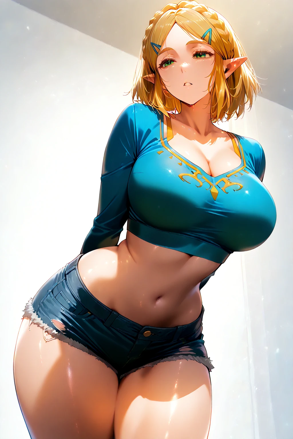 breasts, cleavage, 1girl, blush, shorts, open mouth, open door, door POV, door opening, door, covered nipples, door, tank top, bangs , looking at viewer, wet, wet clothing, collarbone, transparent, phone, solo focus, holding, indoors, short shorts, sweat, pov, no bra, cell phone, >, (big breasts, cleavage, skindentation , bursting breasts, side breasts, (smaller clothes, (((skinny, tight)))), igawa sakura