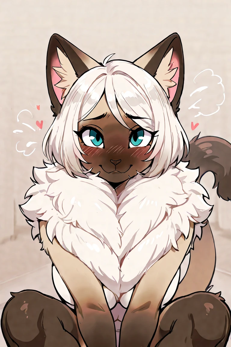 Sexy furry cat nerd woman big size cilicone tits 