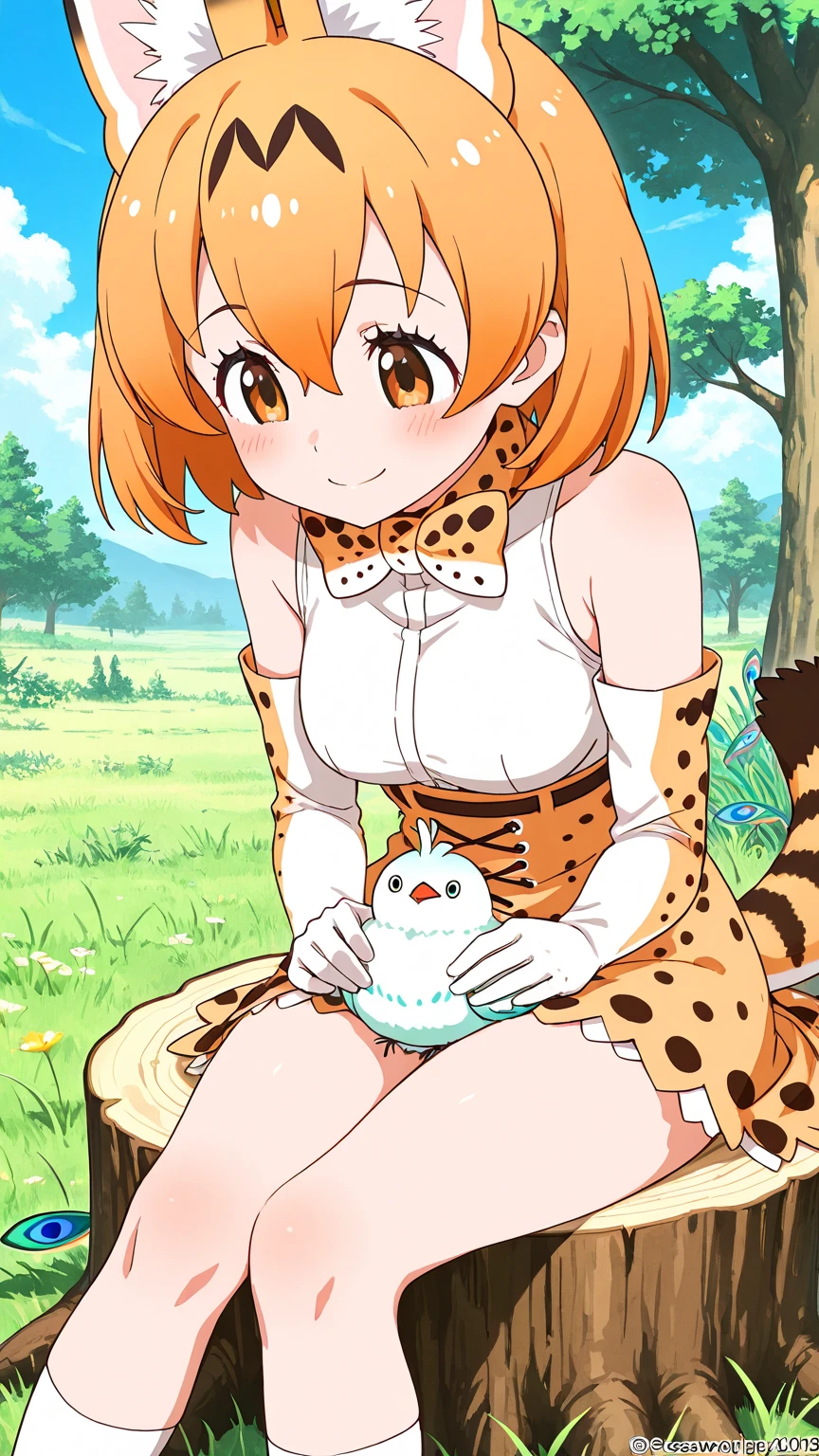 1 girl, harpy, White shirt, whole body, outdoor, ((naked)), ((visible pussy)), (sitting having breakfast)