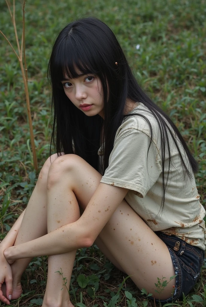 1girl, pussy, 1boy, ?????, hetero, nude, tanned skin, squatting, cowgirl, black hair, bangs, mole, masterpiece, best quality, ultra quality, high quality, realistic, photo realistic, RAW photo, hyper detailed, intricate detailed, perfect ???????, ((night)), from below, forest, outdoors,