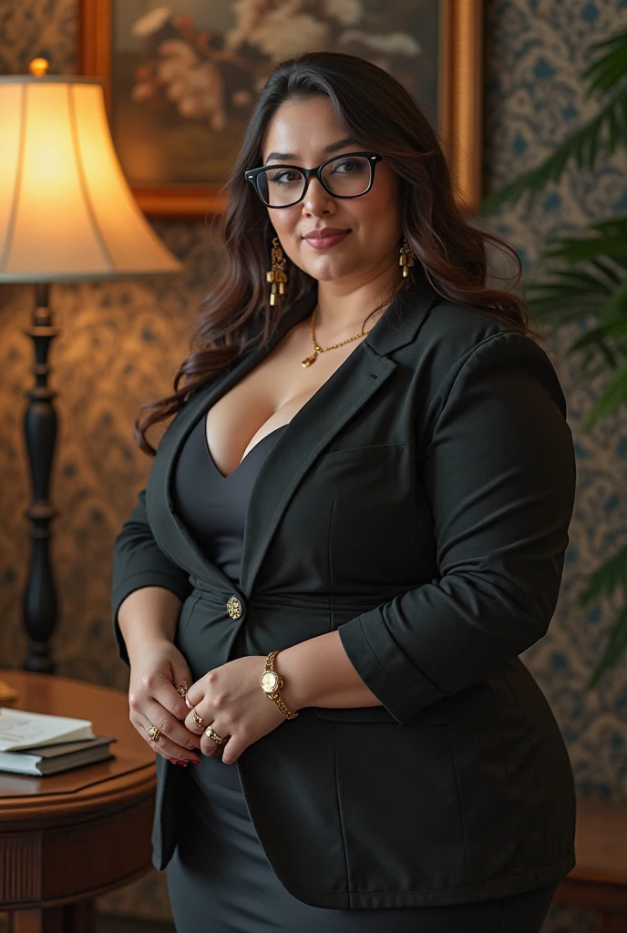(RAW style, masterpiece, best quality, ultra-detailed), a confident businesswoman with the widest hips, lawyer, thick thighs, random ethnicity, captivating expression, low angle shot, (skin texture: 1.2, film grain: 0.8), cinematic light with warm tones, low contrast, intricate details, hyperdetailed, sensitive skin texture, realistic shadows, (highres: 1.1), detailed facial features, expressive eyes, elegant attire, holding a briefcase, vibrant colors, rich textureasterpiece: 1.0), (best quality: 1.0), (ultra highres: 1.