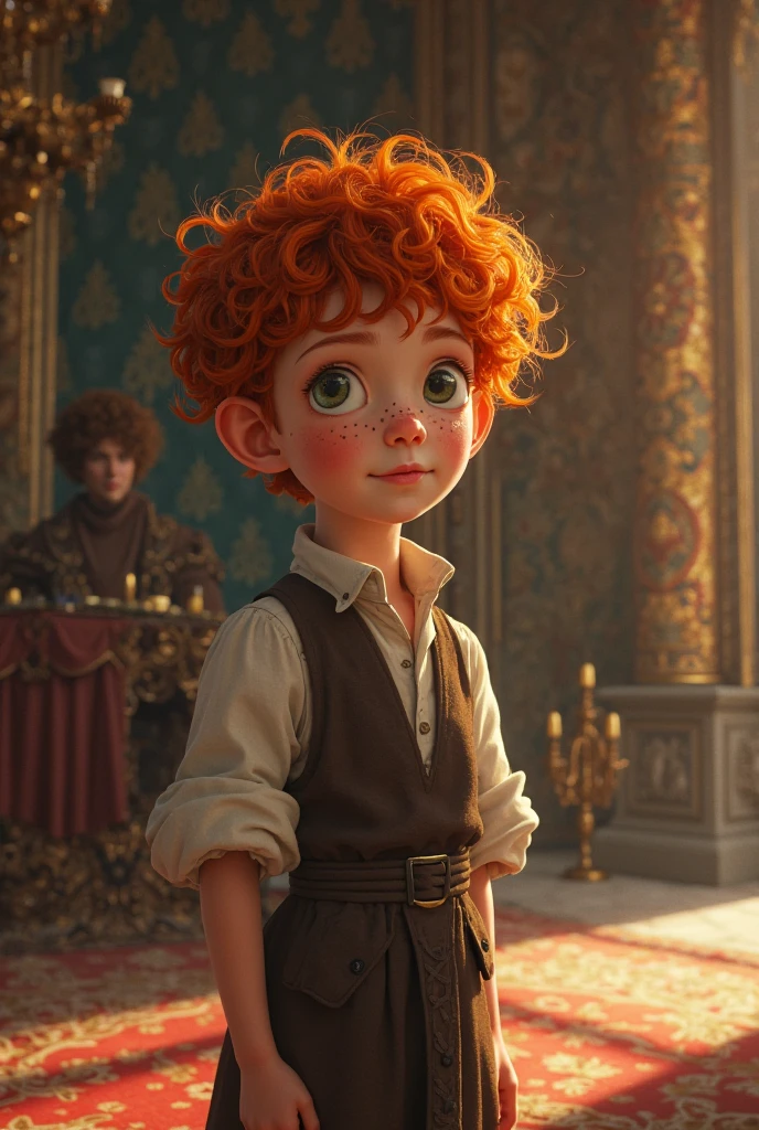 Redheaded royal boy with freckles
