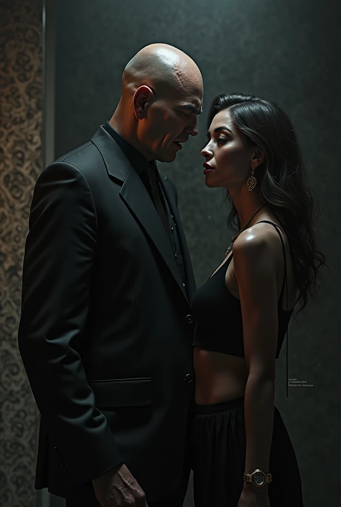 a representation of an abusive relationship where the man is controlling and the woman is suffering because she is dependent