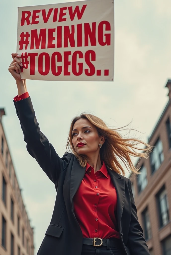 Woman holding a sign that says I love penises