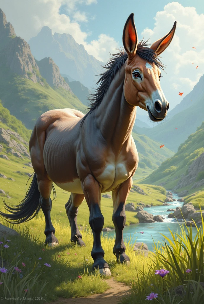 photorealistic, solo, ((((feral horse, standing, hyper equine , , tail up)))), hyper realistic, cinematic colors, cinematic lighting, incredible detail, 16k resolution, award winning photography, ((((feral, rear view))))