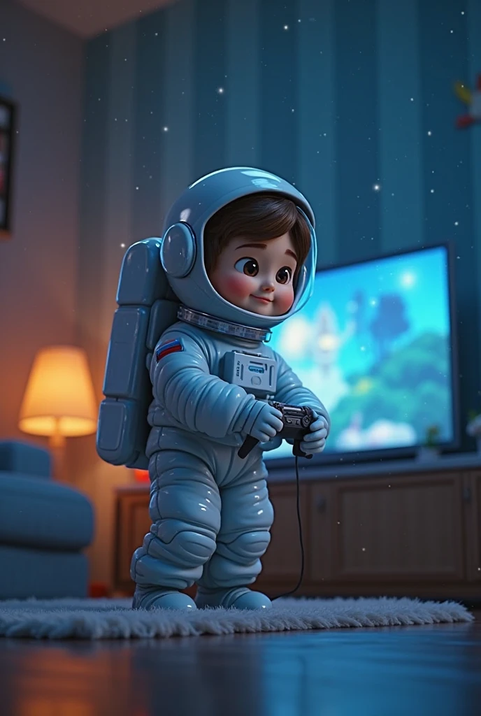 Animated astronaut with bingo chips and boards 