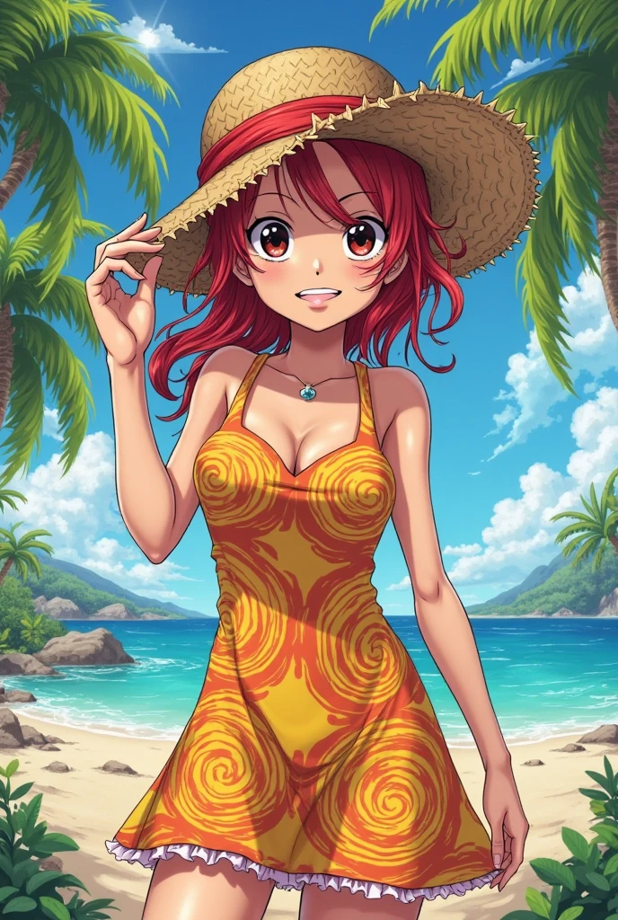 anime。One Piece Characters。Yamato。Ridiculous Swimsuit。Nipples are visible