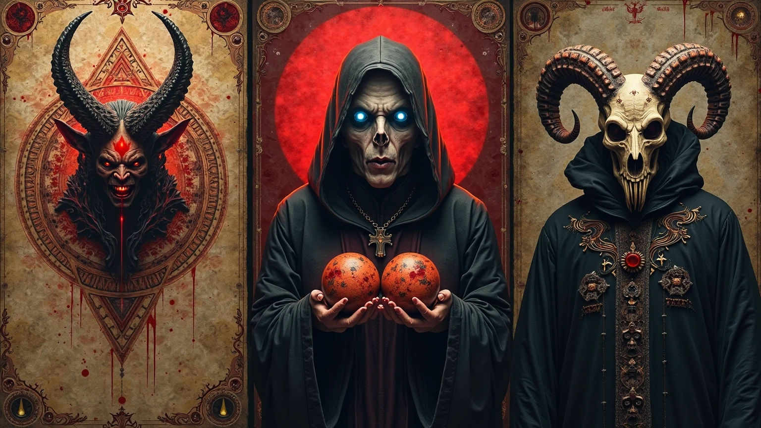 "An artistic diptych depicting contrasting realms of Heaven and Hell side by side. On the left, a vibrant depiction of Heaven's splendor with radiant light and the presence of God. Believers from diverse backgrounds and ages gather in unity, surrounded by symbols of eternal joy and reward. On the right, a stark contrast reveals Hell's grim reality with darkness and flames engulfing lost souls in eternal punishment. This dual portrayal symbolizes the central role of Heaven and Hell in the biblical understanding of the afterlife, inspiring faith and adherence to divine commandments while highlighting the consequences of sin."