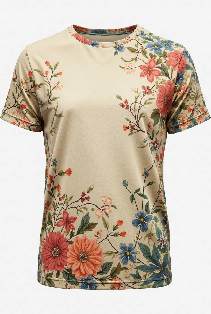 Optical illusion art pattern on fashion t-shirt mockup，garden background，(Super detailed,lifelike:1.37),(high resolution,4K),