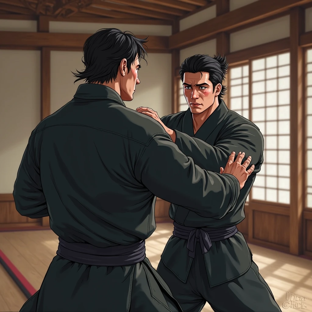One of the most famous, sword fights in Japanese history. UHD, realistic, cinematic, dramatic.