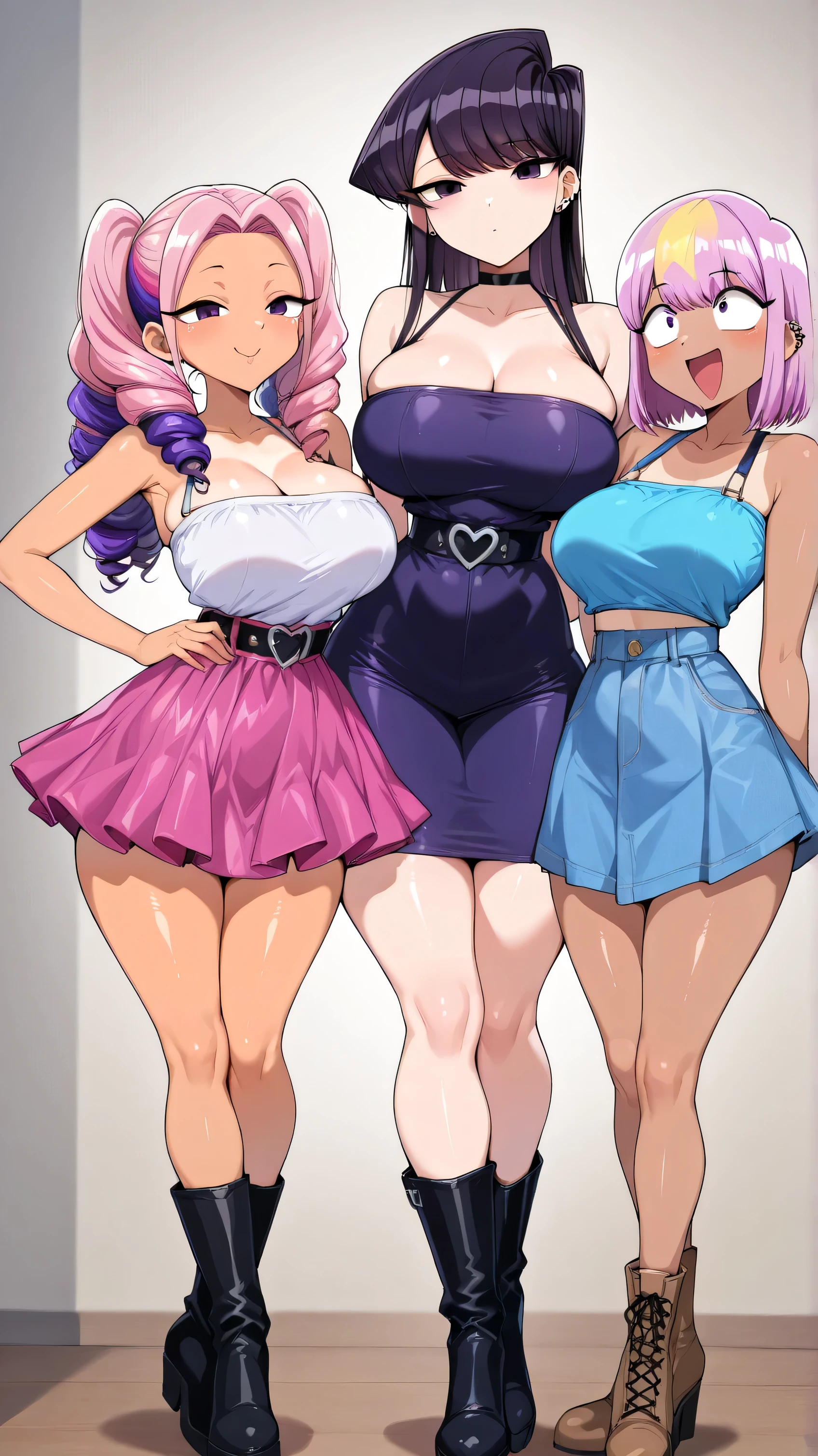 (masterpiece, best quality:1.2), cowboy shot, (solo), (1girl):1.5, glasses, long fluffy pink hair, chubby, slight smile, (elegant leotard), stomach, navel exposed, large breasts, breasts niples, cameltoe