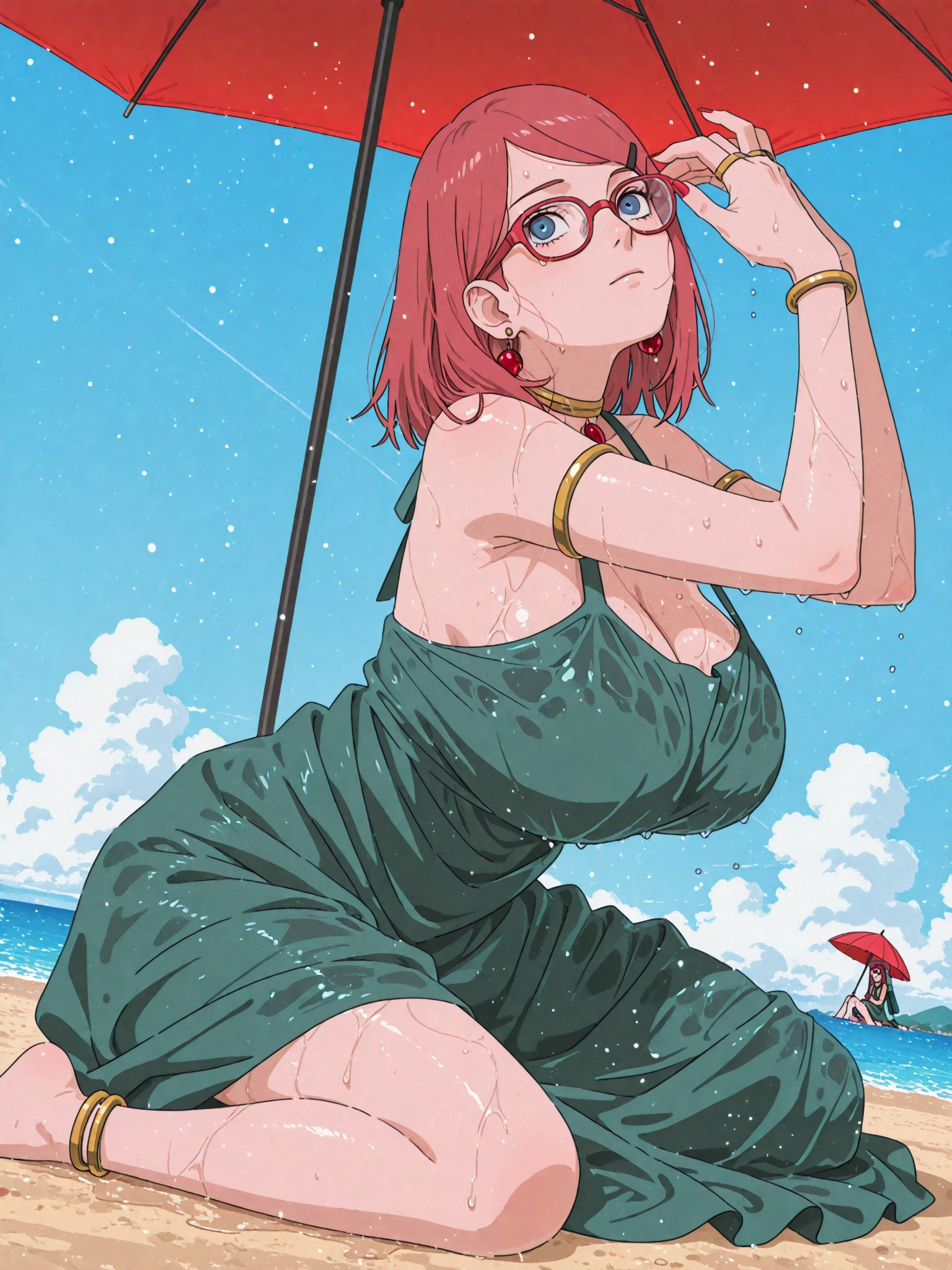 (Best Quality, Masterpiece),sexy teen,full-length photo, high heels, Front cover of a women's cooking magazine, , naked, erotic, 18+, nsfw, 1girl, 12 years old, stunning, cute, smile, hourglass figure, Maid costume, beautiful food, text, diagrams, advertisements, magazine title,short pink hair,yellow detailed sparkling eyes,One strand of hair hangs down over his forehead