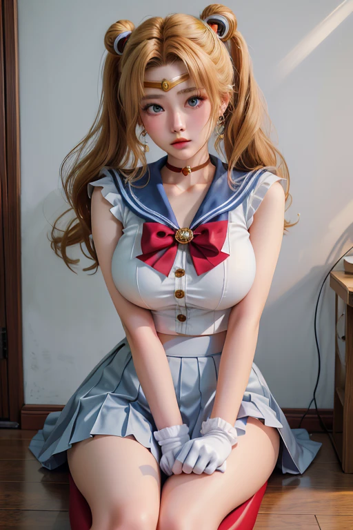 It is a goddess sailor suit cat ears lying with big breasts long legs superlative