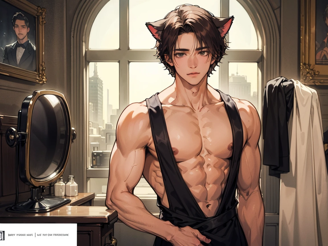 A furry boy in unclothed clothes