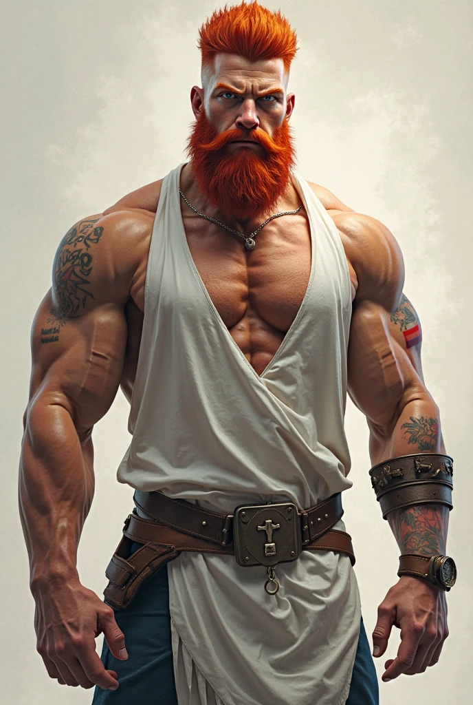 A man as tall as him, quite toned and strong, whose distinctive feature was the red beard he wore, a strong contrast with her onyx skin and reddish eyes.