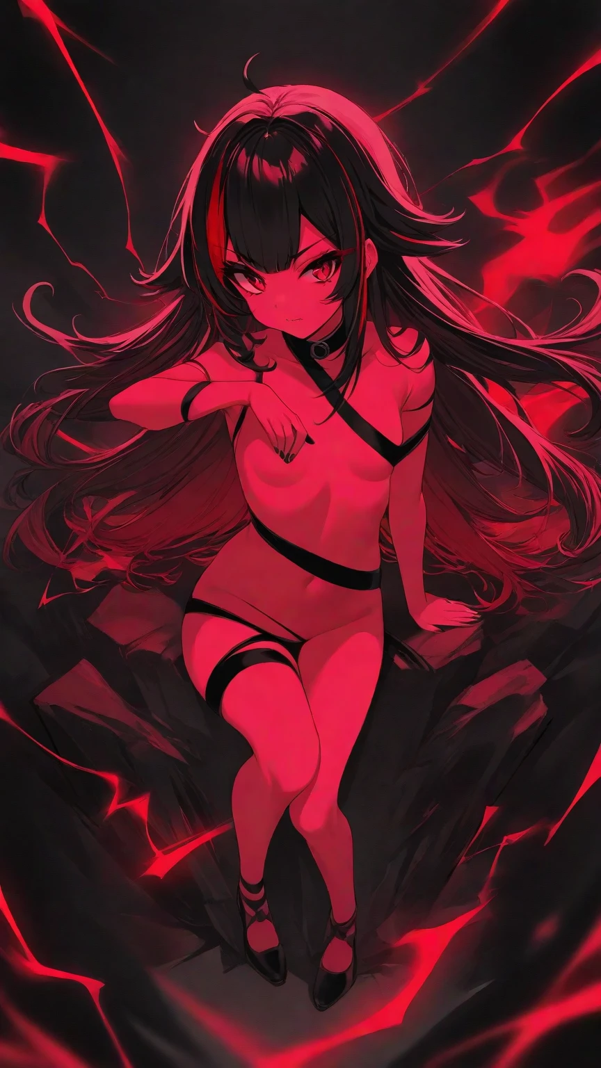 In the heart of a dark and gloomy forest, a dozen black needles emerge with dizzying speed.  Each one is enveloped in a crimson red aura, illuminating the surroundings with a sinister glow.  The needles advance directly towards the viewer, as if imbued with a malevolent will of their own.