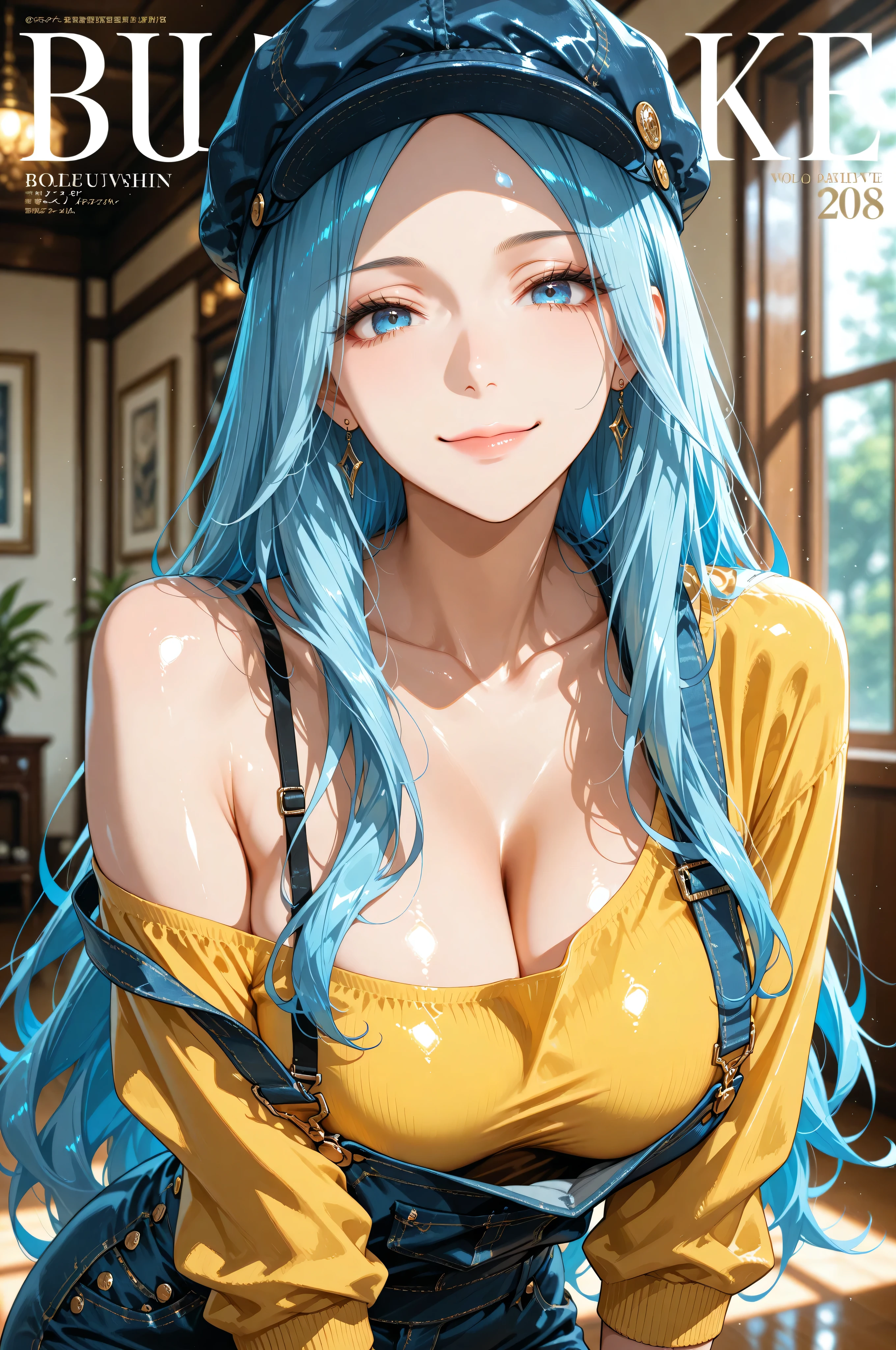 (best quality,highres:1.2),ultra-detailed,realistic,photorealistic:1.37,a beautiful girl (Lucy Heartfillia from Fairy Tail) model in a pop style,18 years old,long legs,medium breasts,extremely detailed face (with emphasis on azure eyes),Her golden-colored hair falls to her shoulders,wearing tight-fitting clothes (exposing the stomach),bent down, lifting her ass to the top,more sexy pose,illustration,colorful pop art style,dynamic lighting,neon colors,sunglasses on head.Nsfw