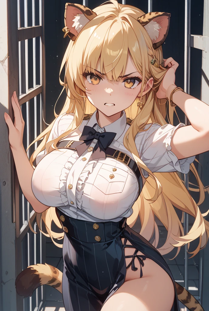 masutepiece, (Best Quality), princess peach, blonde hair, length hair, large full breasts, white button-up shirt, Nipples showing, a blue skirt, NSFW, Vagina showing, Bound, Bondage, (arms behind back:1.4), BDSM, tape gag, tape, TAPE BONDAGE, close-up, srestrained, best anatomy, Curled up, Upper body,