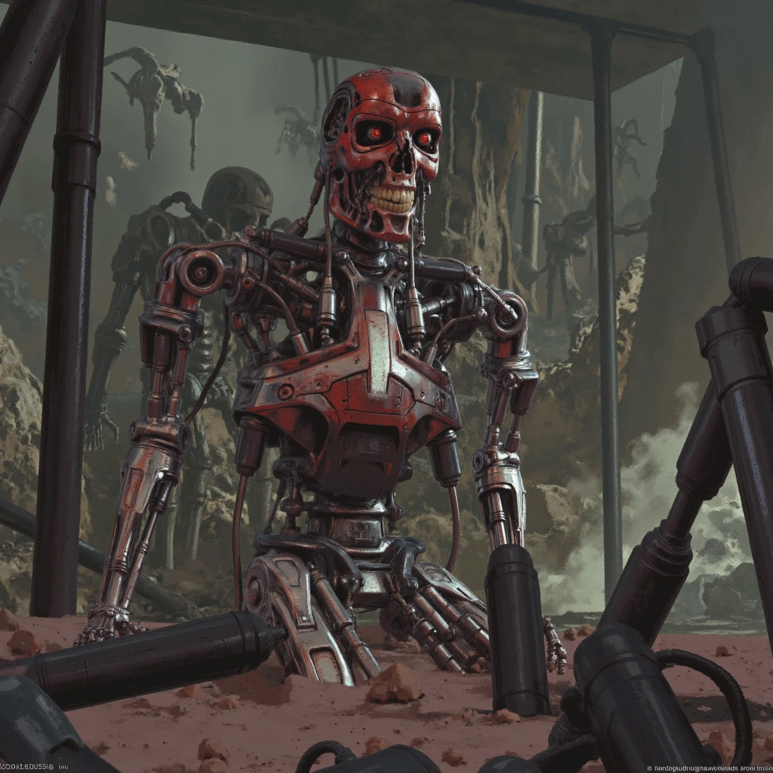 professional 3d model of  <lora:LoDe+Ro style:1>
a dead animal laying on the ground in a forest,1girl,outdoors,night,bug,dark,LoDe+Robots Style,Love Death + Robots style,Love,Death & Robots style,animated,horror,dark,black,apocalyptic,dystopian,domination,human arm on ground,human hand on ground,bloody hand,bloody arm,jungle,forest,dark,night , dramatic light, cyberpunk, LoDe+Ro style, octane render, highly detailed, volumetric, dramatic lighting