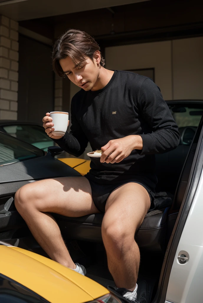 handsome guy，Tights，White Socks，The milk was sprinkled