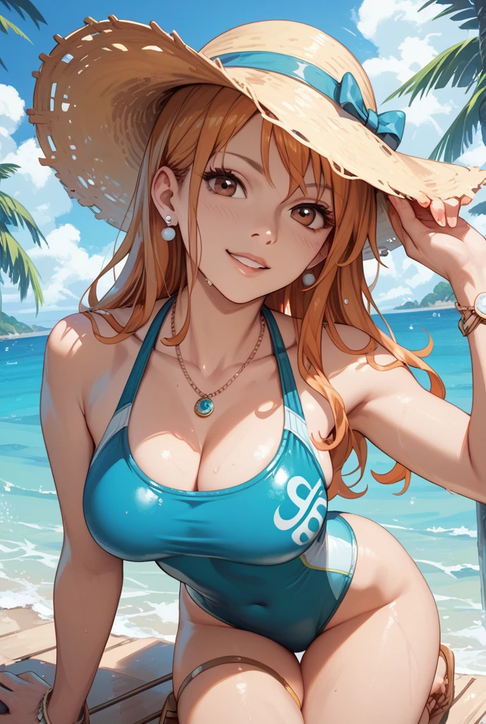 An arafe woman wearing a bikini top and super miniskirt and holding a sword, Nami One Piece An arafe woman wearing a bikini top and super miniskirt and holding a sword,Crouching down with M-shaped legs spread in a super miniskirt、White panties are visible from the miniskirt, but white shorts are visible from under the miniskirt.、nami one piece, beautiful portrait of nami,White panties visible from the miniskirt、Squatting with M-shaped legs、 Nami of one piece,Nami in super miniskirt, Detailed Digital Anime Art, Cute exirobat showing white pants, Very detailed ArtGerm haha, deviantart artstation cgscosiety, realistic bikini, Swimsuit, fanart best artstation, ArtGerm. high detailing Nami's beautiful portrait, Nami of one piece,Nami in super miniskirt, Detailed Digital Anime Art, Cute exirobat showing white pants, Very detailed ArtGerm haha, deviantart artstation cgscosiety, realistic bikini, Swimsuit, fanart best artstation, ArtGerm. high detailing
