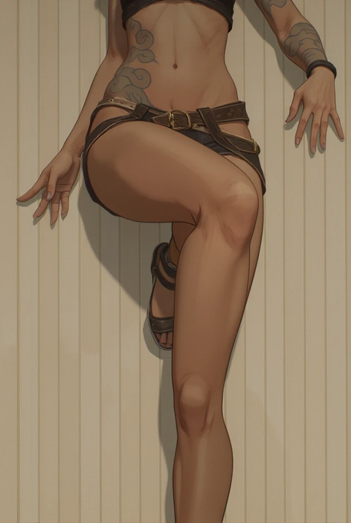 master piece, (very sexy bikini), seductive face, good lighting, cleavage, fine details, master piece, bright eyes, 1 girl, black hair, gag, bamboo, Nezuko Kamado, wisteria background, master piece, best quality, full body , wide hips, NSFW, Skir is located, Shaped legs, muscular belly, skinny legs, skinny girl, wearing black high heel shoes, (sitting on the chair facing me with her legs crossed)