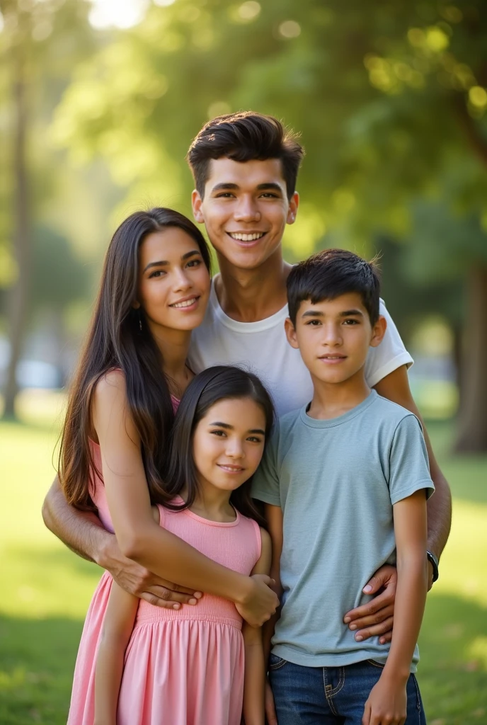 There were 3 people, a woman, a mother, and , a boy. They are smiling