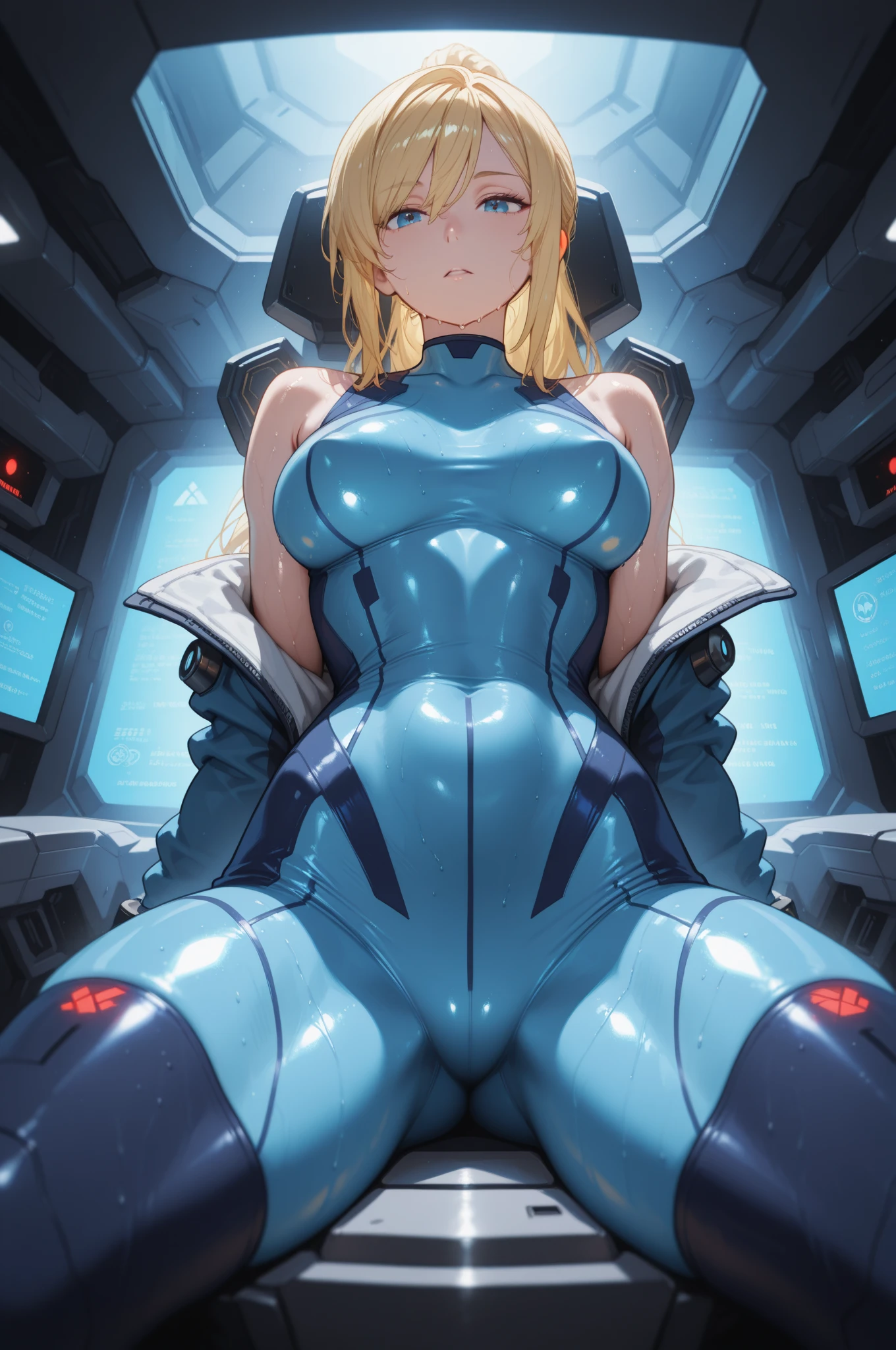 samus aran riding dick on spaceship, spreading legs, hardcore squirting,(( close view of pussy)) love juices, orgasm, massive oppais, wet see through shirt, chocker, tongue out, high quality pussy, leaking, squirting, sweating, saliva dripping from mouth