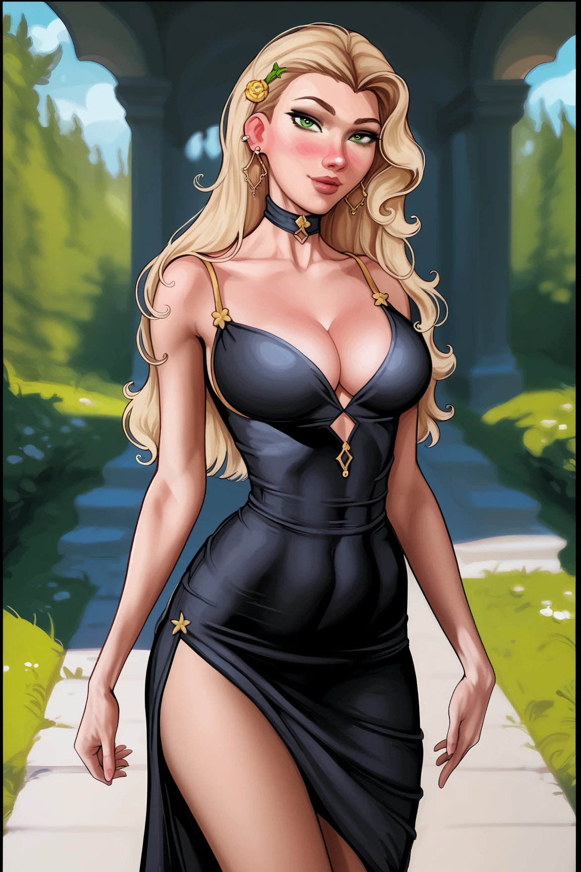realistic,  a beautiful 22-year-old Marilyn Monroe, flawless, pretty young woman exuding a graceful and alluring presence, pretty face, blonde hair, big brown eyes, . Her figure is perfection,  Happy face, Full buts, impressive emerald and diamond necklace, 8k resolution concept art portrait,  (((long wavy hair)), (seductive lips:1.3), highly detailed face and skin texture, ((highly seductive)),