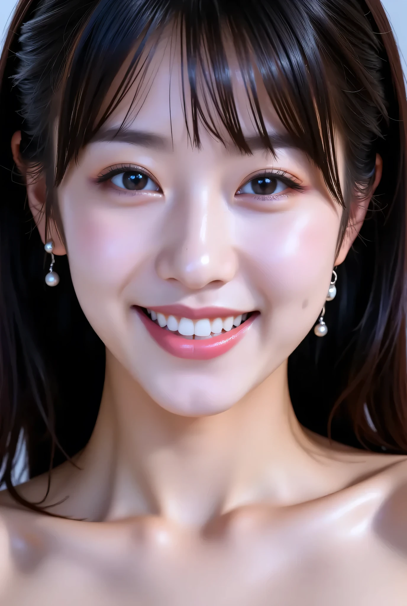 (top quality:1.4),(masterpiece:1.4),(realistic:1.4),(realistic:1.2),(超high res, オリジナルの   Picture   :1.4),(high res, Very Detailed:1.2),(8k:1.2),   {Picture}   ,{黒髪の女性の   Picture   },{  Bang:1.8},[],[stretches my chest],{{and a bright color, shining eyeshadow on the lower lashes}、{厚くボリュームのあるmascaraと組み合わせて、that accentuates eye-catching beauty},(((A bag of plump tears :2.0)))}}}
,{An 18-year-old girl}, {{{Smile Yan:teeth}}}, {{ beautiful ,  Shining Beautiful Skin: Fair skin:2.0}}}, (stretches my chest:: slender body),()- 
BREAK,{{{big nipples (red) big nipples}}: Areola {Pink} Areola}},
BREAK,{{}}, {beautiful face},{{  (Clear Eyes): ((big double eyelids)): (mascara): ((charming, A bag of plump tears)) }}
