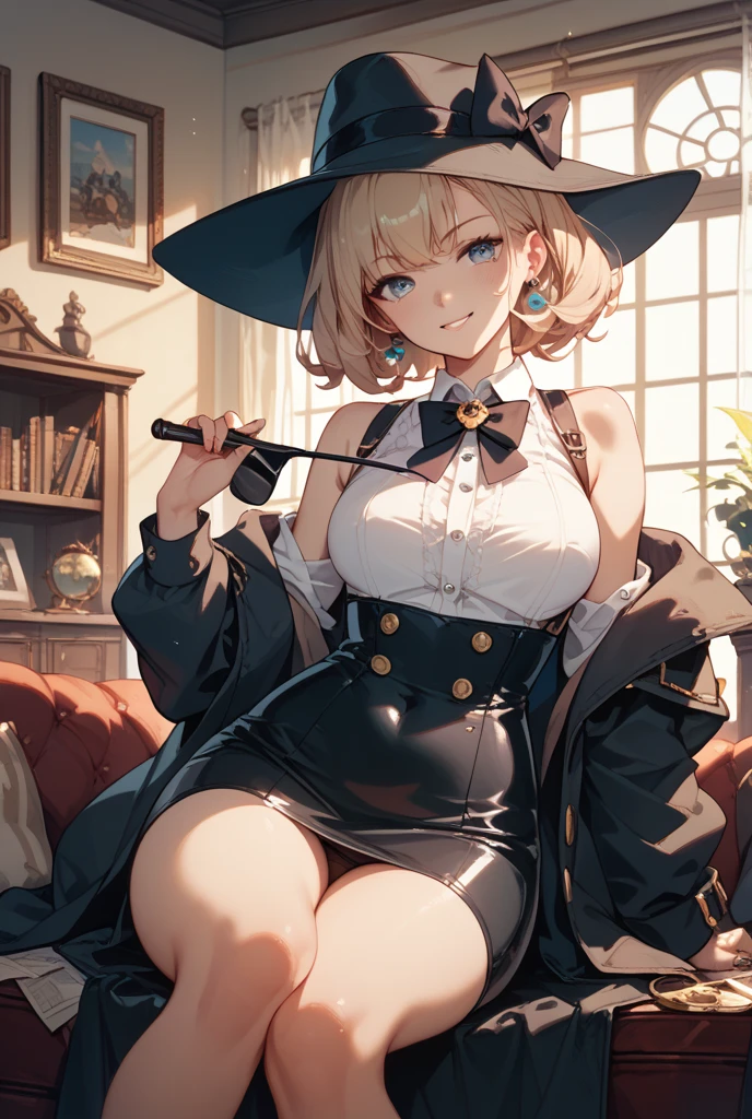 anime french woman,fluffy dress,lady's hat,silk stockings with garters,corset,(best quality,4k,8k,highres,masterpiece:1.2),ultra-detailed,realistic:1.37,portraits,vivid colors,soft lighting