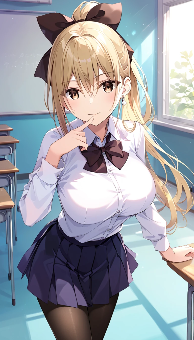 Ichinose Asuna, masterpiece, Highest quality, In detail, Pleated skirt, Huge breasts, Cleavage, 