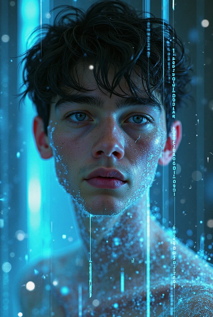 collage portrait, city on face, 1man, 8mm film grain, faded color, transparent limb, photorealistic surrealism, extremely rainfall, poisonous droplets, sunstone gem, double helical bridges, noise, floodlights, best quality, masterpiece